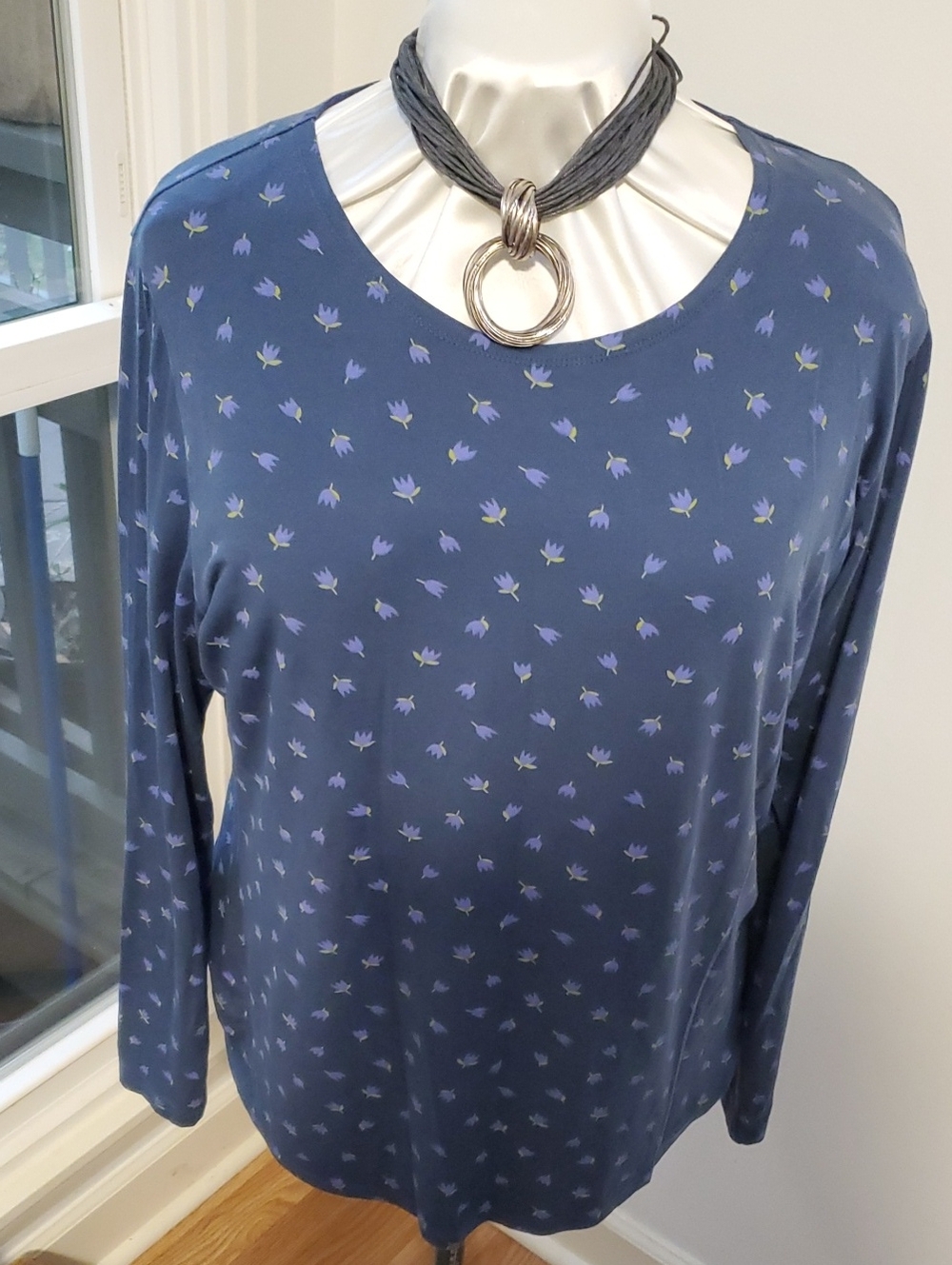 GUDRUN SJODEN Vintage Navy/  Long-Sleeve Top XL - Curated By Rua'h Kibriya